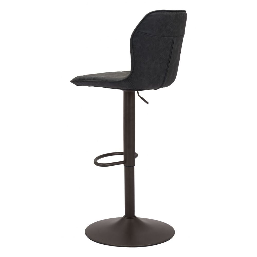 STOOL ZUO VITAL 109035 | Barstool | Black Bronze | 100% Polyurethane | Faux Leather | Inside | Use Interior Department Room Department Accommodation Studio Decoration Interiors Home Habitacion Dinner Room