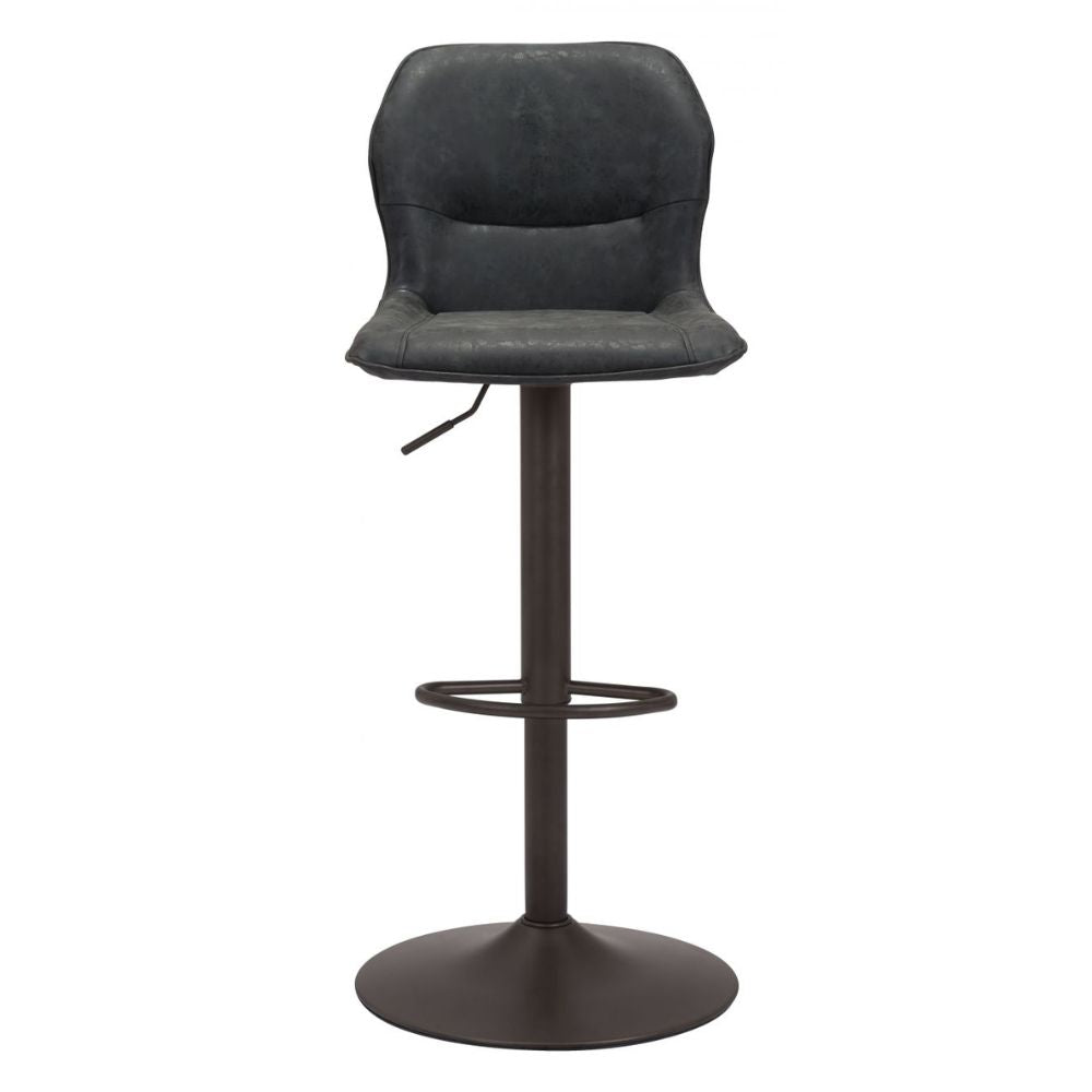 STOOL ZUO VITAL 109035 | Barstool | Black Bronze | 100% Polyurethane | Faux Leather | Inside | Use Interior Department Room Department Accommodation Studio Decoration Interiors Home Habitacion Dinner Room