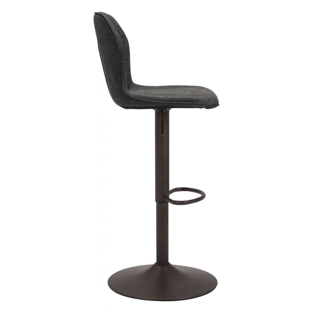 STOOL ZUO VITAL 109035 | Barstool | Black Bronze | 100% Polyurethane | Faux Leather | Inside | Use Interior Department Room Department Accommodation Studio Decoration Interiors Home Habitacion Dinner Room