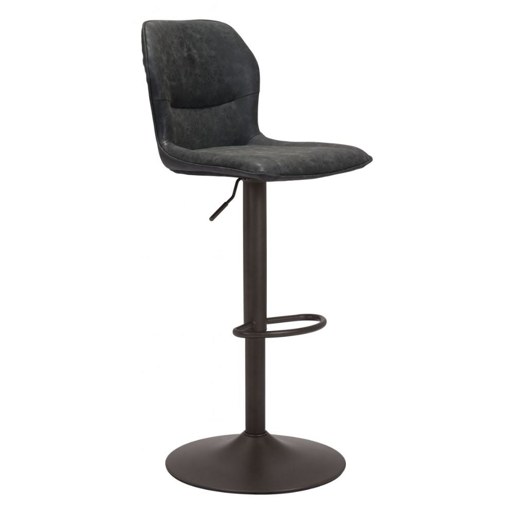 STOOL ZUO VITAL 109035 | Barstool | Black Bronze | 100% Polyurethane | Faux Leather | Inside | Use Interior Department Room Department Accommodation Studio Decoration Interiors Home Habitacion Dinner Room