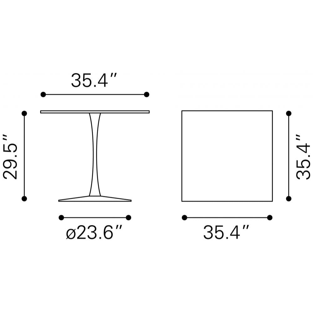 TABLE BYRON ZUO 101818 | Dining Table | Brown Black | Faux Wood MDF | Powder Coated Steel | Inside | Kitchen Living Room Office Bar Area