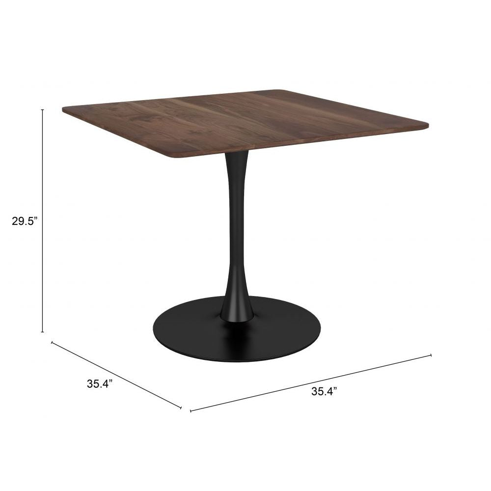 TABLE BYRON ZUO 101818 | Dining Table | Brown Black | Faux Wood MDF | Powder Coated Steel | Inside | Kitchen Living Room Office Bar Area
