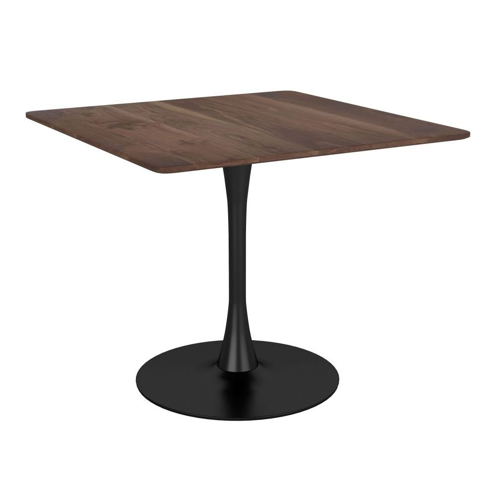 TABLE BYRON ZUO 101818 | Dining Table | Brown Black | Faux Wood MDF | Powder Coated Steel | Inside | Kitchen Living Room Office Bar Area