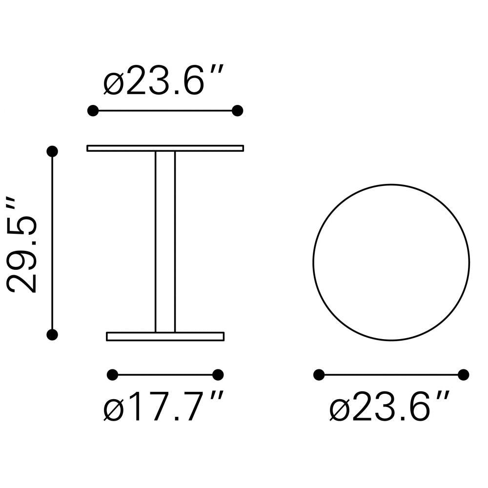 TABLE ZUO 101570 | Dining Table | Gold White | Painted MDF | Powder Coated Steel | Inside | Kitchen Living Room Office Bar Area
