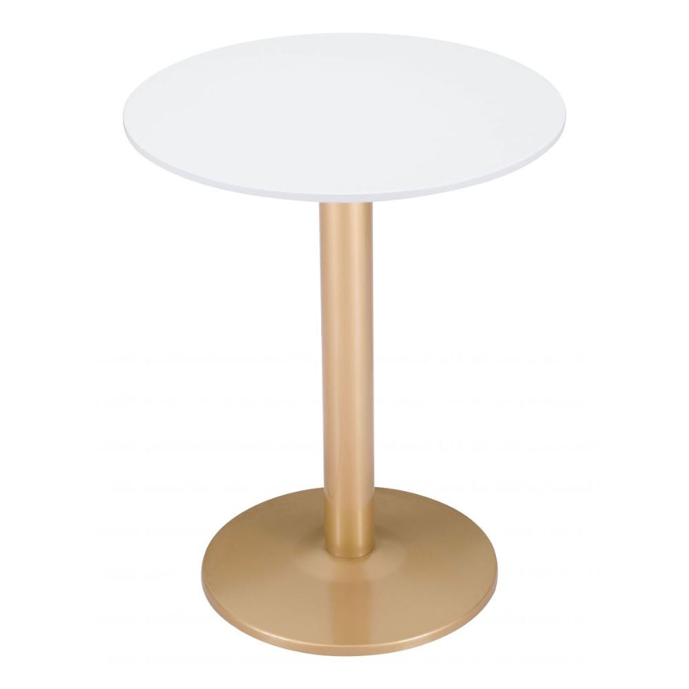 TABLE ZUO 101570 | Dining Table | Gold White | Painted MDF | Powder Coated Steel | Inside | Kitchen Living Room Office Bar Area