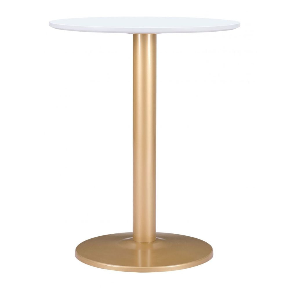 TABLE ZUO 101570 | Dining Table | Gold White | Painted MDF | Powder Coated Steel | Inside | Kitchen Living Room Office Bar Area