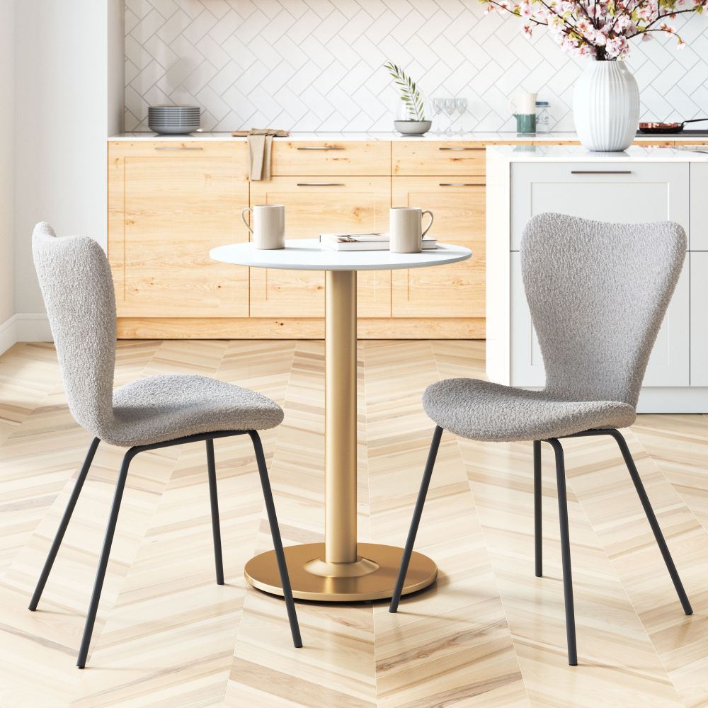 TABLE ZUO 101570 | Dining Table | Gold White | Painted MDF | Powder Coated Steel | Inside | Kitchen Living Room Office Bar Area Set