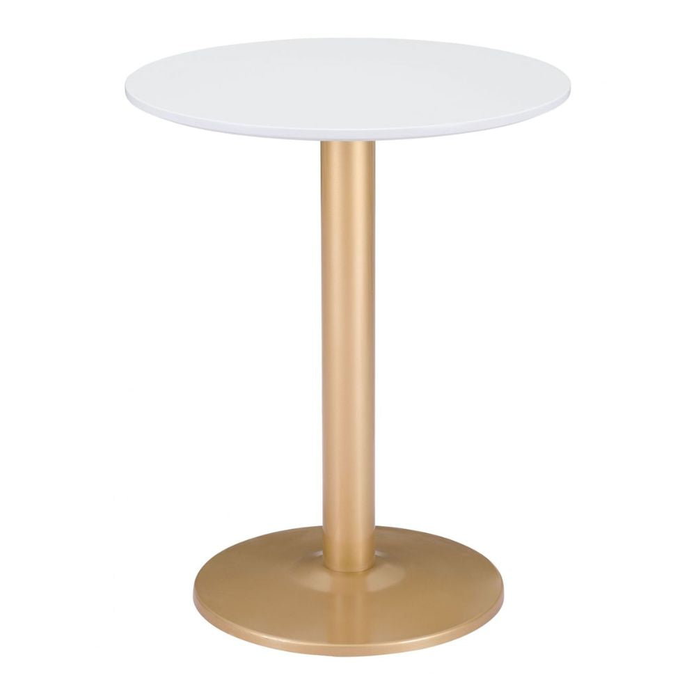 TABLE ZUO 101570 | Dining Table | Gold White | Painted MDF | Powder Coated Steel | Inside | Kitchen Living Room Office Bar Area