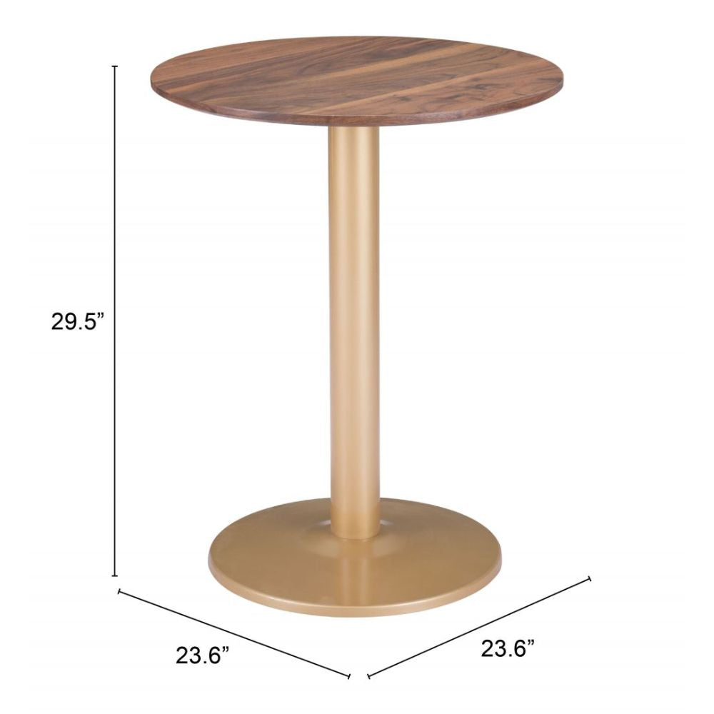 TABLE ZUO BISTRO 101571 | Alto Bistro | Gold Brown | Faux Wood MDF | Powder Coated Steel | Inside | Kitchen Living Room Office Bar Area