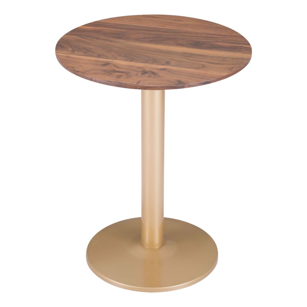 TABLE ZUO BISTRO 101571 | Alto Bistro | Gold Brown | Faux Wood MDF | Powder Coated Steel | Inside | Kitchen Living Room Office Bar Area