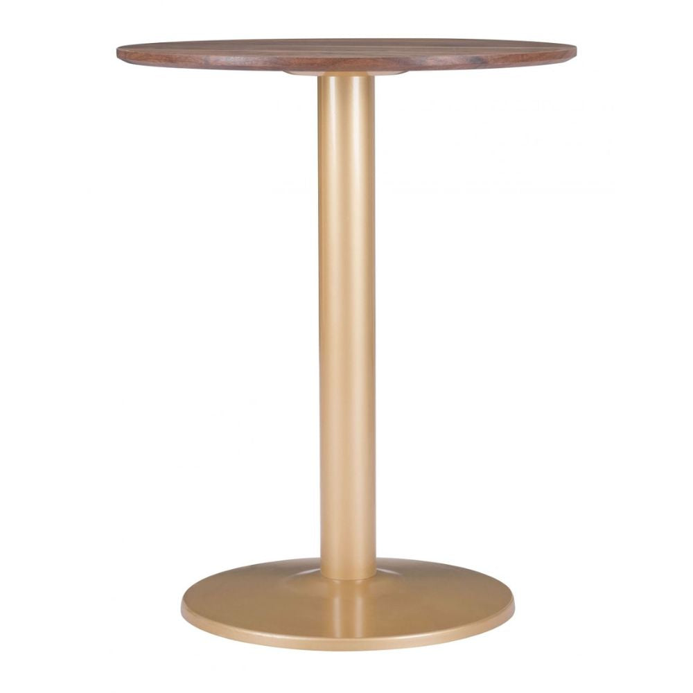TABLE ZUO BISTRO 101571 | Alto Bistro | Gold Brown | Faux Wood MDF | Powder Coated Steel | Inside | Kitchen Living Room Office Bar Area