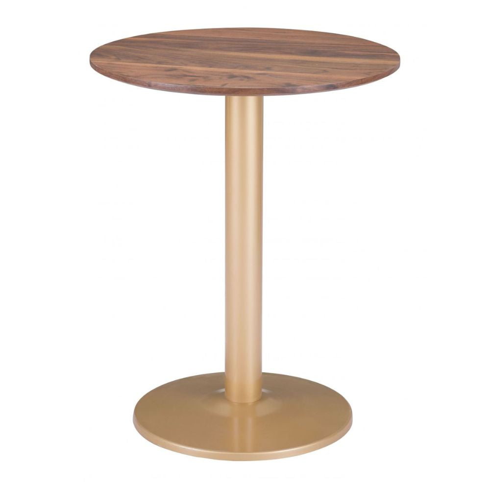 TABLE ZUO BISTRO 101571 | Alto Bistro | Gold Brown | Faux Wood MDF | Powder Coated Steel | Inside | Kitchen Living Room Office Bar Area