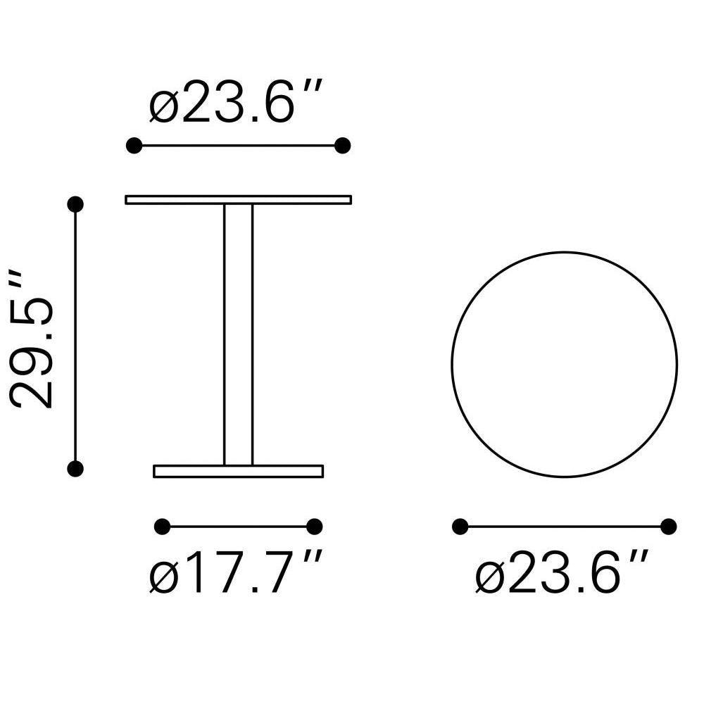 TABLE ZUO BISTRO 101740 | Alto Bistro | Black Brown | Faux Wood MDF | Powder Coated Steel | Inside | Kitchen Living Room Office Bar Area