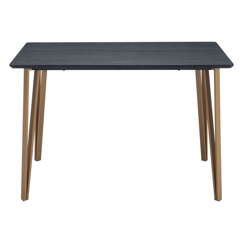 TABLE ZUO DEUS 101890 | Counter Table | Black Gold | Faux Wood MDF | Painted Steel | Inside | Kitchen Living Room Office Bar Area