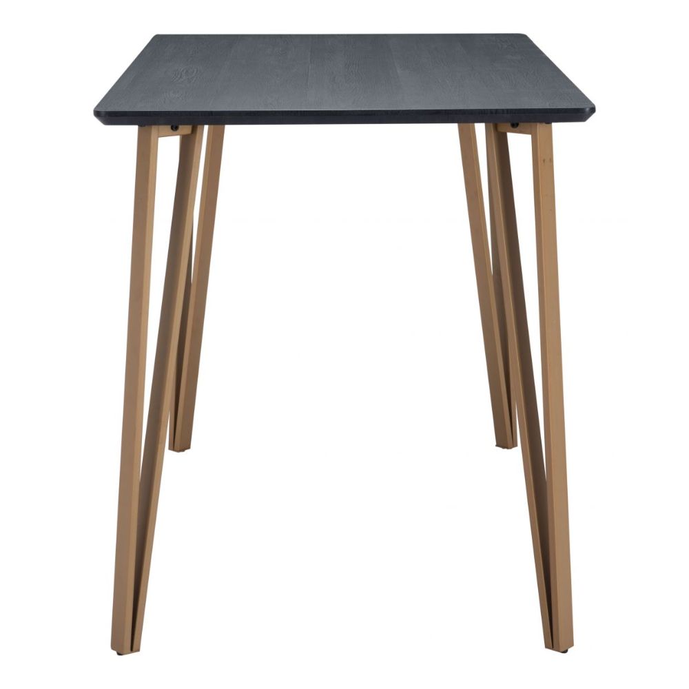 TABLE ZUO DEUS 101890 | Counter Table | Black Gold | Faux Wood MDF | Painted Steel | Inside | Kitchen Living Room Office Bar Area