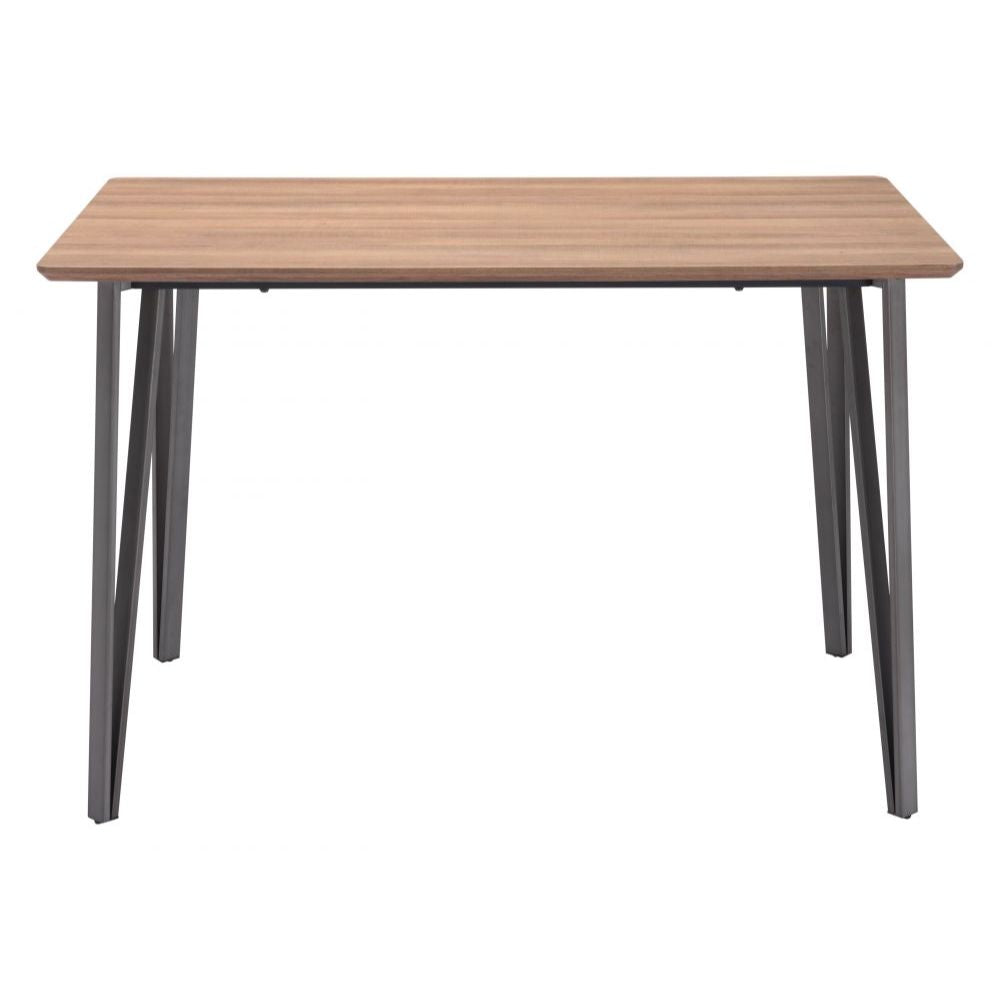 TABLE ZUO DOUBS 101889 | Counter Table | Brown Gray | Faux Wood MDF | Painted Steel | Inside | Kitchen Living Room Office Bar Area