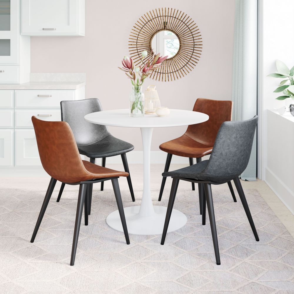 TABLE ZUO OPUS 101566 | Dining Table | White | Painted MDF | Powder Coated Steel | Inside | Kitchen Living Room Office Bar Area Set