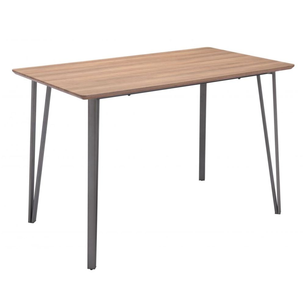 TABLE ZUO DOUBS 101889 | Counter Table | Brown Gray | Faux Wood MDF | Painted Steel | Inside | Kitchen Living Room Office Bar Area