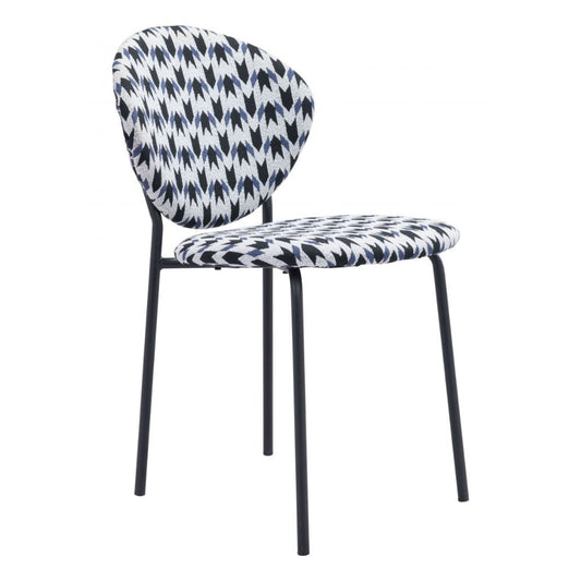 CHAIR ZUO CLYDE 101518 | Dining Chair | Multicolor Black | 100% Polyester | Printed Fabric | Inside | Use Interior Department Room Department Accommodation Studio Decoration Interiors Home Habitacion Dinner Room
