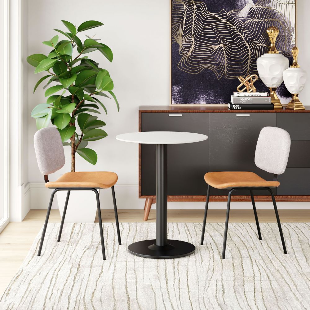 CHAIR ZUO WORCESTER 101717 | Dining Chair | Beige Brown | 100% Polyester | Fabric Faux Leather | Inside | Use Interior Department Room Department Accommodation Studio Decoration Interiors Home Habitacion Dinner Room Set