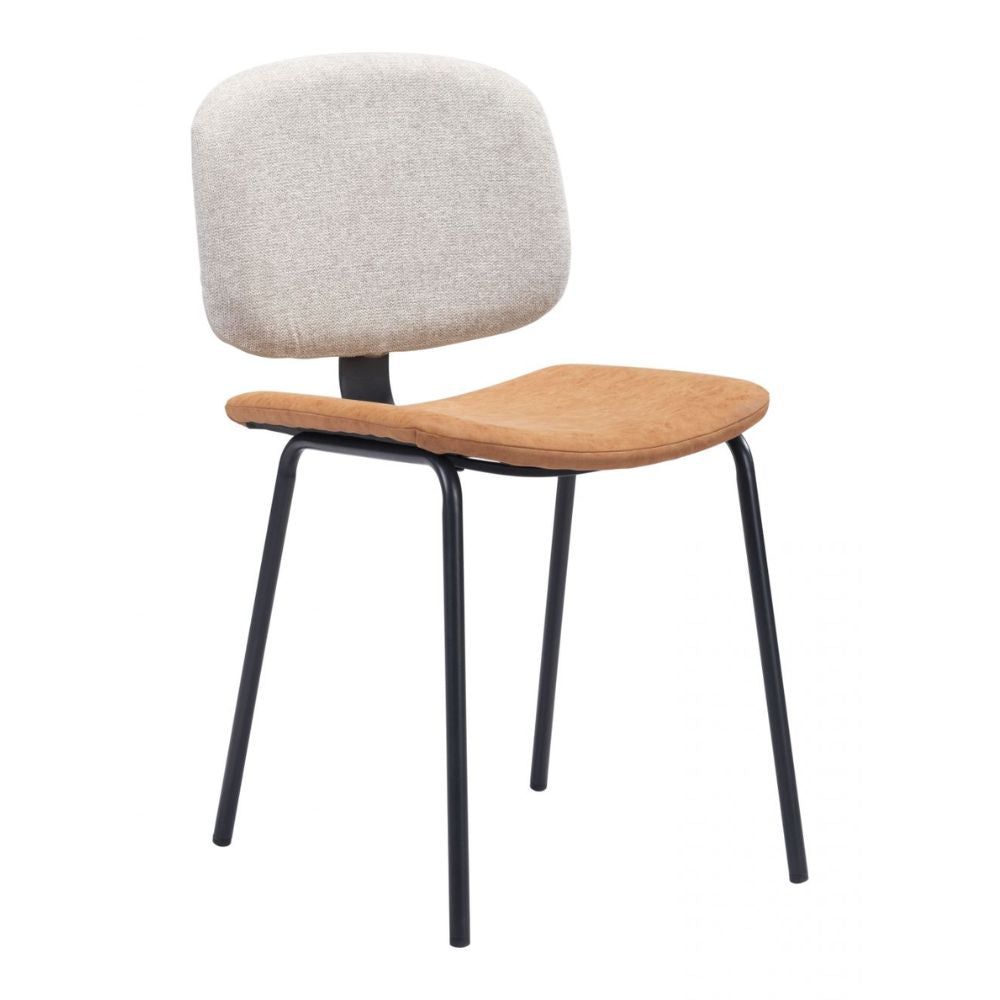 CHAIR ZUO WORCESTER 101717 | Dining Chair | Beige Brown | 100% Polyester | Fabric Faux Leather | Inside | Use Interior Department Room Department Accommodation Studio Decoration Interiors Home Habitacion Dinner Room