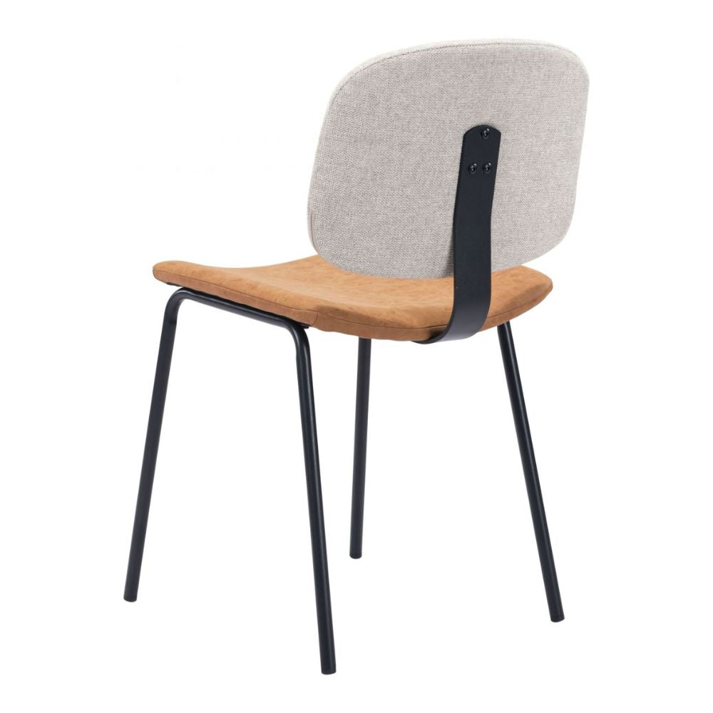 CHAIR ZUO WORCESTER 101717 | Dining Chair | Beige Brown | 100% Polyester | Fabric Faux Leather | Inside | Use Interior Department Room Department Accommodation Studio Decoration Interiors Home Habitacion Dinner Room