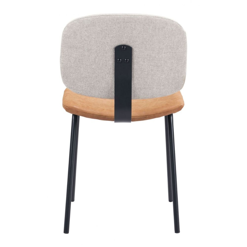 CHAIR ZUO WORCESTER 101717 | Dining Chair | Beige Brown | 100% Polyester | Fabric Faux Leather | Inside | Use Interior Department Room Department Accommodation Studio Decoration Interiors Home Habitacion Dinner Room
