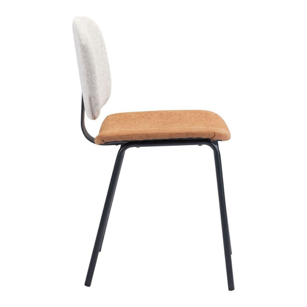 CHAIR ZUO WORCESTER 101717 | Dining Chair | Beige Brown | 100% Polyester | Fabric Faux Leather | Inside | Use Interior Department Room Department Accommodation Studio Decoration Interiors Home Habitacion Dinner Room