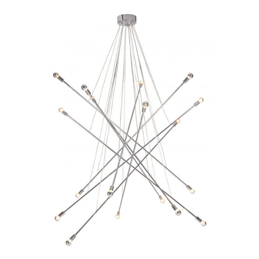 LAMP ZUO BELIEF | Ceiling Lamp for Living Room | Chrome | Chromed Steel | Inside Bedroom Waiting Room Decorative Room Home Interior Decorative Lamp Lighting Floor Lamp Modern Lamp Light Kitchen Living Room Bedroom