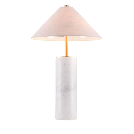 LAMP ZUO CIARA | Decorative Table Lamp for Home | White Steel Structure Base | Beige | Polyester Marble | Inside Bedroom Waiting Room Decorative Room Home Interior Decorative Lamp Lighting Floor Lamp Modern Lamp Light Kitchen Living Room Bedroom