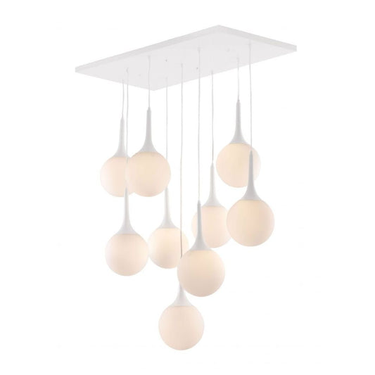 LAMP ZUO EPSILON | Winter Castle Look Ceiling Lamp | White | Frosted Glass Painted Steel | Inside Bedroom Waiting Room Decorative Room Home Interior Decorative Lamp Lighting Floor Lamp Modern Lamp Light Kitchen Living Room Bedroom
