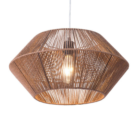LAMP ZUO KENDRICK | Ceiling Lamp for Living Room | Natural Brown | Steel Paper | Inside Bedroom Waiting Room Decorative Room Home Interior Decorative Lamp Lighting Floor Lamp Modern Lamp Light Kitchen Living Room Bedroom