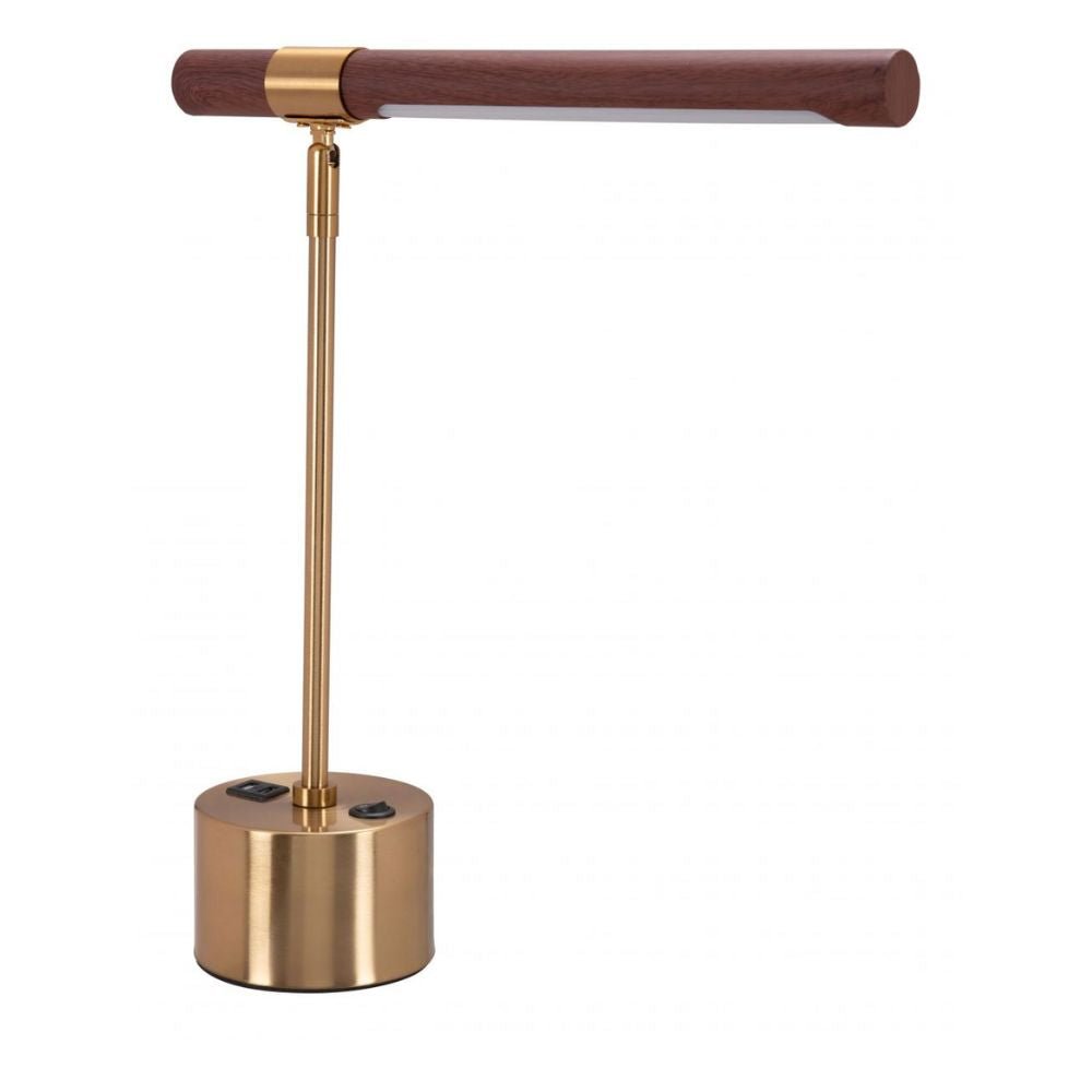 LAMP ZUO KIPPY | Room Table Lamp | Brown | Brass | Gold | Electroplated Steel | Faux Wood Steel | Silicone | Inside | Room Waiting Room Bedroom Decorative Home Interior Decoration Lamp Ilumination Modern Light Kitchen
