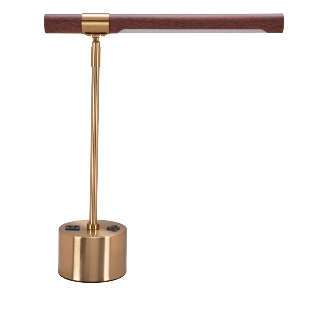 LAMP ZUO KIPPY | Room Table Lamp | Brown | Brass | Gold | Electroplated Steel | Faux Wood Steel | Silicone | Inside | Room Waiting Room Bedroom Decorative Home Interior Decoration Lamp Ilumination Modern Light Kitchen