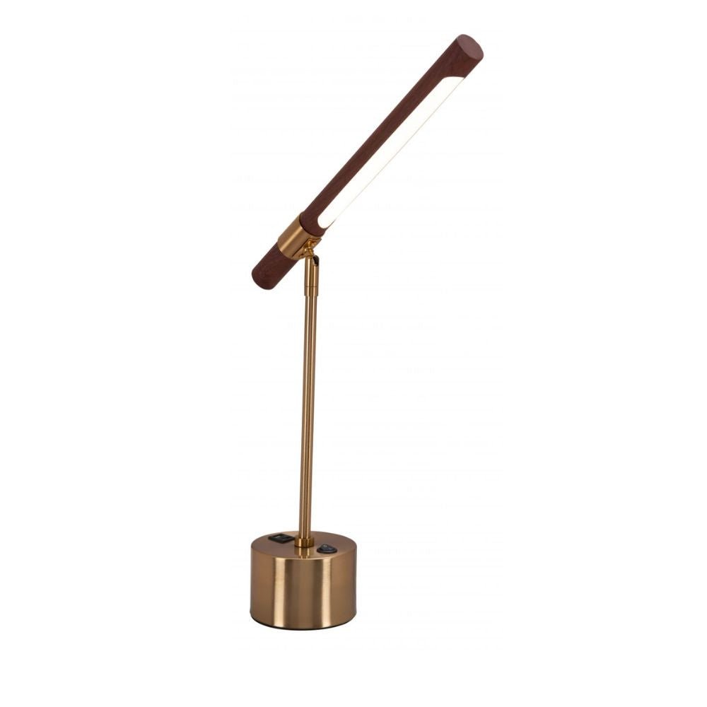 LAMP ZUO KIPPY | Room Table Lamp | Brown | Brass | Gold | Electroplated Steel | Faux Wood Steel | Silicone | Inside | Room Waiting Room Bedroom Decorative Home Interior Decoration Lamp Ilumination Modern Light Kitchen