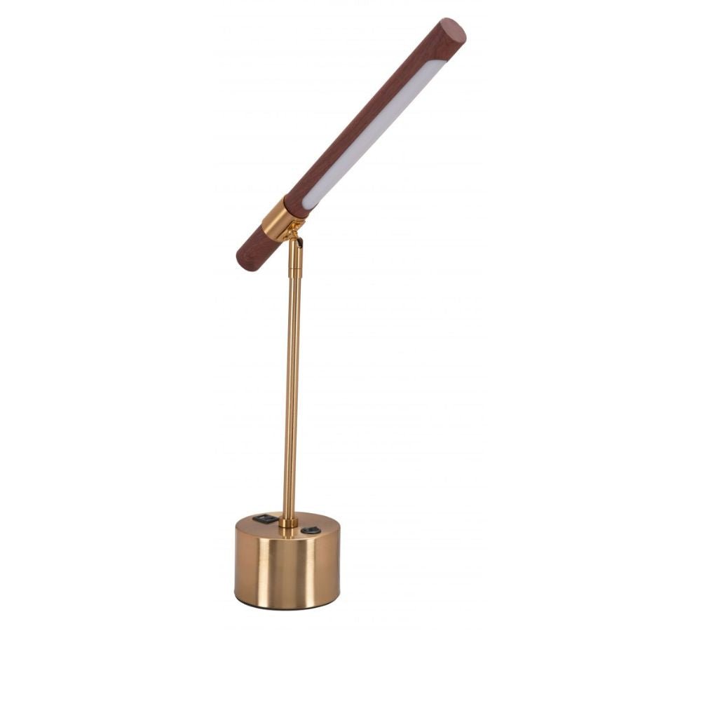 LAMP ZUO KIPPY | Room Table Lamp | Brown | Brass | Gold | Electroplated Steel | Faux Wood Steel | Silicone | Inside | Room Waiting Room Bedroom Decorative Home Interior Decoration Lamp Ilumination Modern Light Kitchen