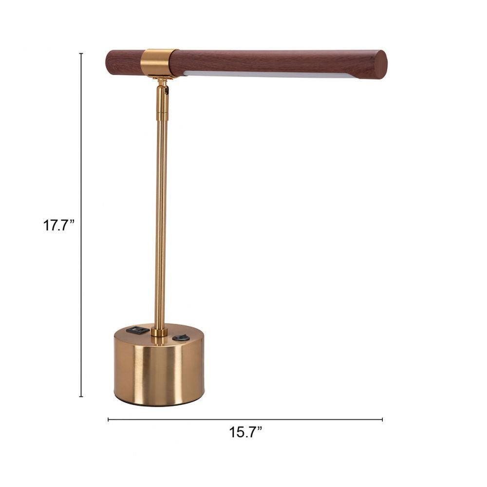 LAMP ZUO KIPPY | Room Table Lamp | Brown | Brass | Gold | Electroplated Steel | Faux Wood Steel | Silicone | Inside | Room Waiting Room Bedroom Decorative Home Interior Decoration Lamp Ilumination Modern Light Kitchen
