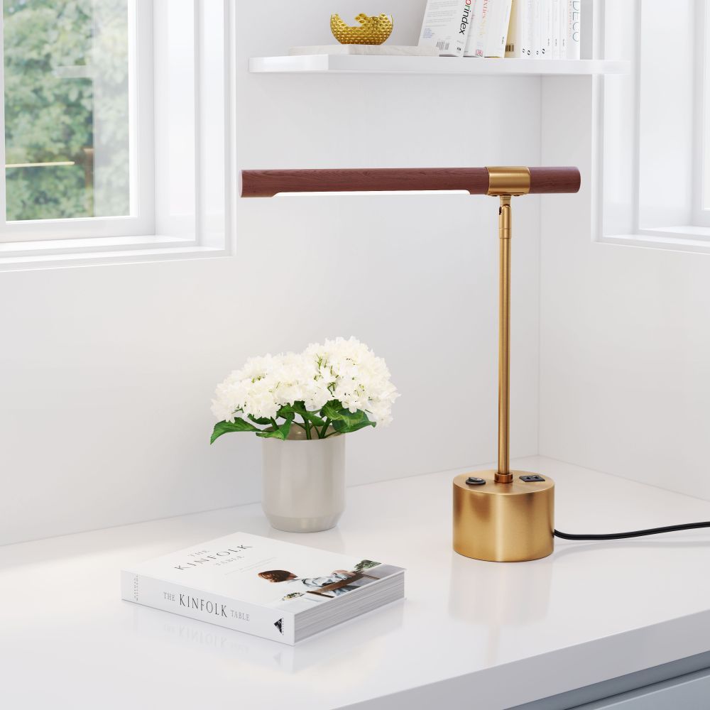LAMP ZUO KIPPY | Room Table Lamp | Brown | Brass | Gold | Electroplated Steel | Faux Wood Steel | Silicone | Inside | Room Waiting Room Bedroom Decorative Home Interior Decoration Lamp Ilumination Modern Light Kitchen Set
