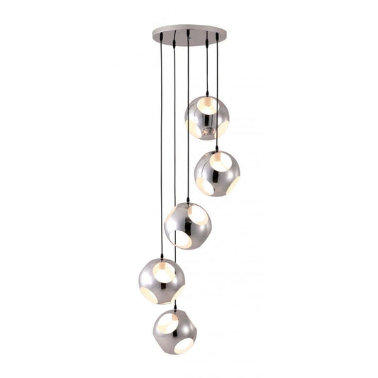LAMP ZUO METEOR SHOWER | Ceiling Lamp for Modern Spaces | Chrome | Chromed Steel | Inside Bedroom Waiting Room Decorative Room Home Interior Decorative Lamp Lighting Floor Lamp Modern Lamp Light Kitchen Living Room Bedroom
