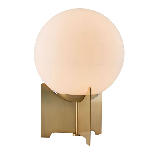 LAMP ZUO PEARL | Table Lamp for Living Room Bedroom Desk | White Brass | Galvanized Steel Frosted Glass | Inside  Bedroom Waiting Room Decorative Room Home Interior Decorative Lamp Lighting Floor Lamp Modern Lamp Light Kitchen Living Room Bedroom