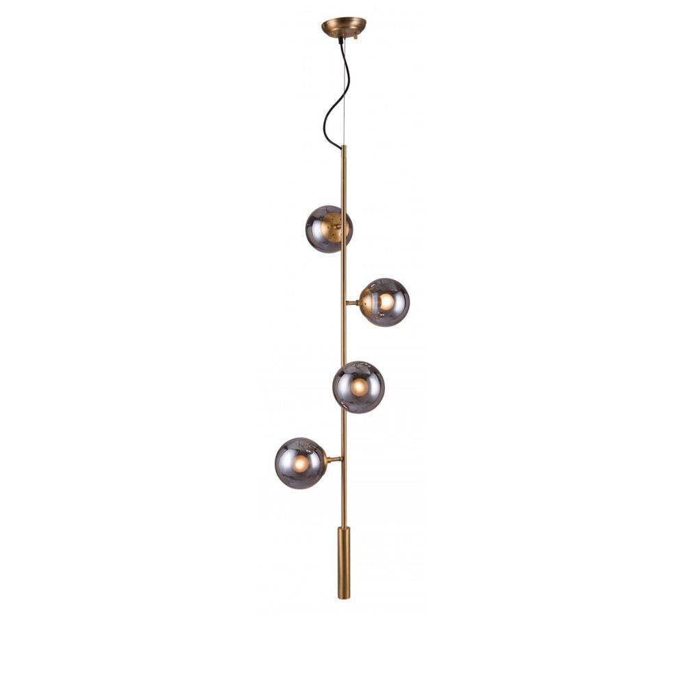 LAMP ZUO ZATARA | Ceiling Light for Living Room | Black Brass | Steel Tinted Glass | Inside Bedroom Waiting Room Decorative Room Home Interior Decorative Lamp Lighting Floor Lamp Modern Lamp Light Kitchen Living Room Bedroom