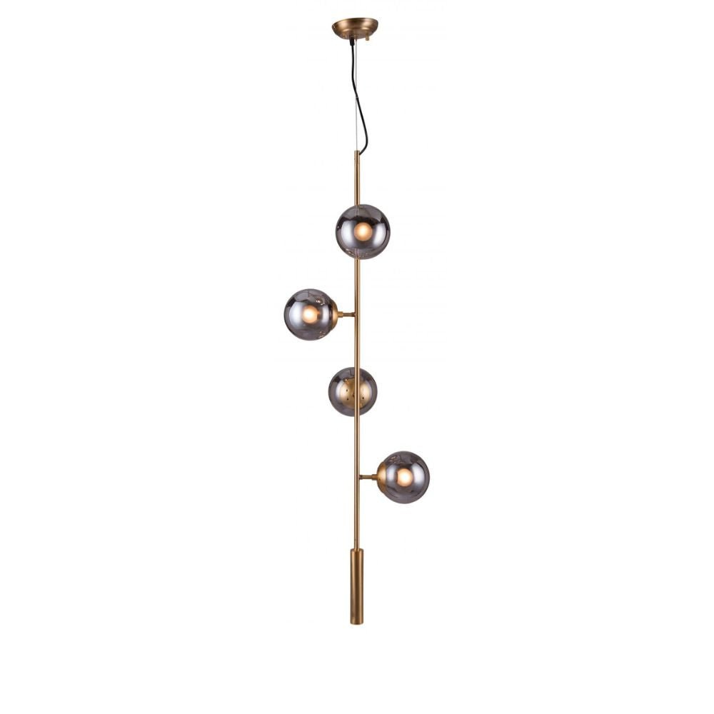 LAMP ZUO ZATARA | Ceiling Light for Living Room | Black Brass | Steel Tinted Glass | Inside Bedroom Waiting Room Decorative Room Home Interior Decorative Lamp Lighting Floor Lamp Modern Lamp Light Kitchen Living Room Bedroom