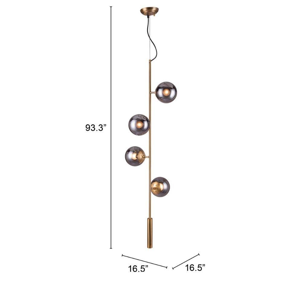 LAMP ZUO ZATARA | Ceiling Light for Living Room | Black Brass | Steel Tinted Glass | Inside Bedroom Waiting Room Decorative Room Home Interior Decorative Lamp Lighting Floor Lamp Modern Lamp Light Kitchen Living Room Bedroom