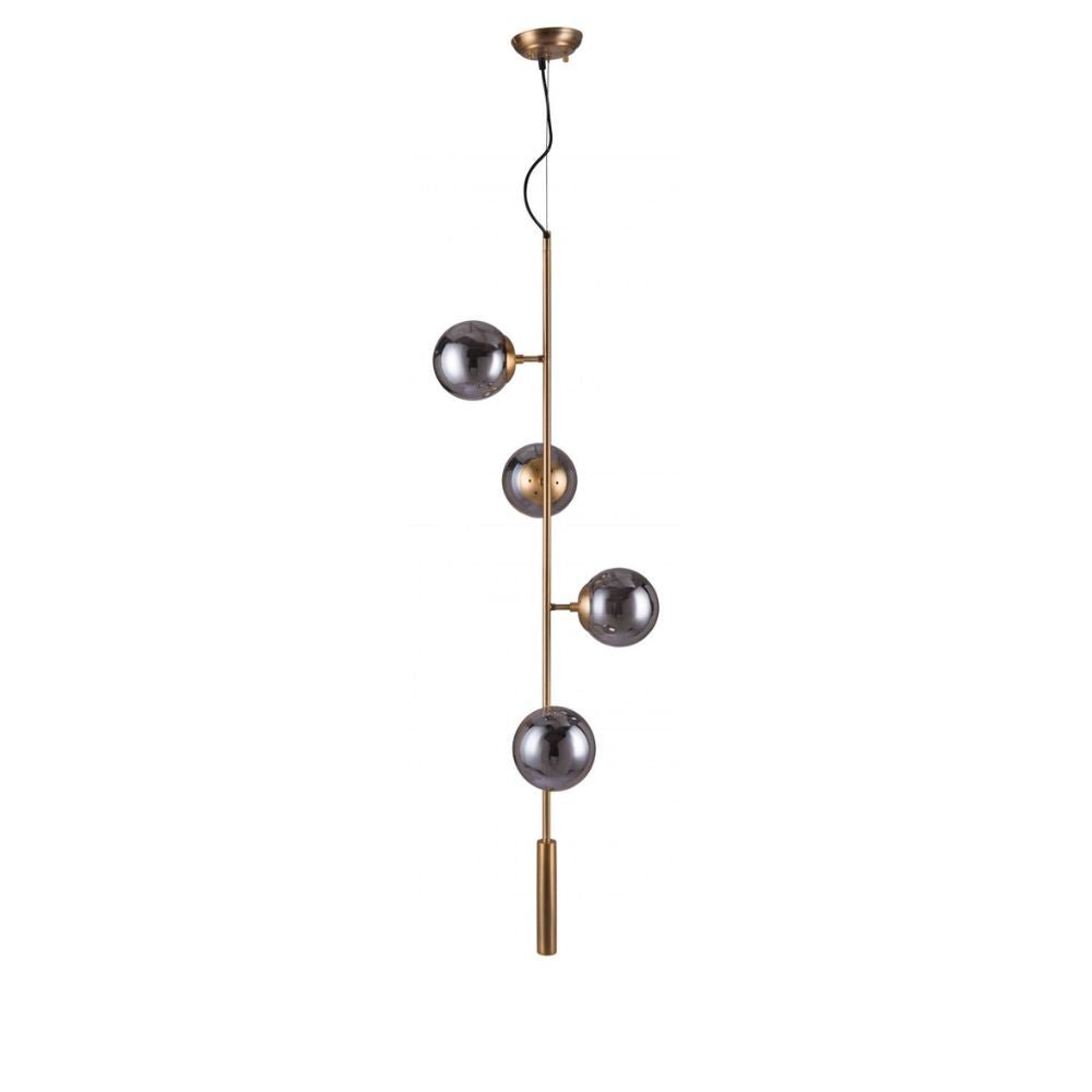 LAMP ZUO ZATARA | Ceiling Light for Living Room | Black Brass | Steel Tinted Glass | Inside Bedroom Waiting Room Decorative Room Home Interior Decorative Lamp Lighting Floor Lamp Modern Lamp Light Kitchen Living Room Bedroom