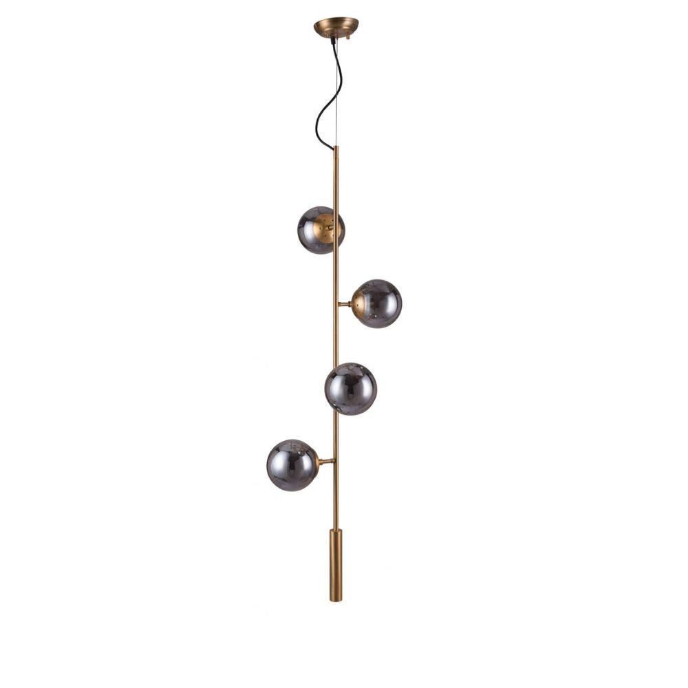 LAMP ZUO ZATARA | Ceiling Light for Living Room | Black Brass | Steel Tinted Glass | Inside Bedroom Waiting Room Decorative Room Home Interior Decorative Lamp Lighting Floor Lamp Modern Lamp Light Kitchen Living Room Bedroom
