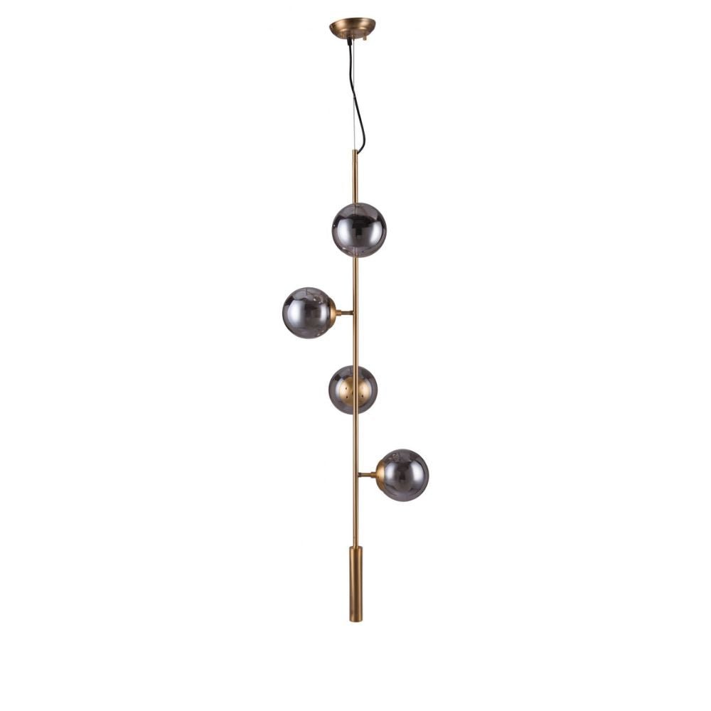 LAMP ZUO ZATARA | Ceiling Light for Living Room | Black Brass | Steel Tinted Glass | Inside Bedroom Waiting Room Decorative Room Home Interior Decorative Lamp Lighting Floor Lamp Modern Lamp Light Kitchen Living Room Bedroom