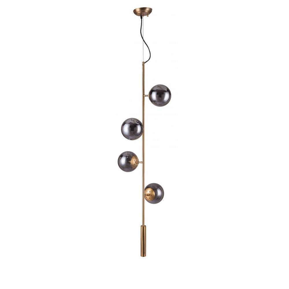 LAMP ZUO ZATARA | Ceiling Light for Living Room | Black Brass | Steel Tinted Glass | Inside Bedroom Waiting Room Decorative Room Home Interior Decorative Lamp Lighting Floor Lamp Modern Lamp Light Kitchen Living Room Bedroom