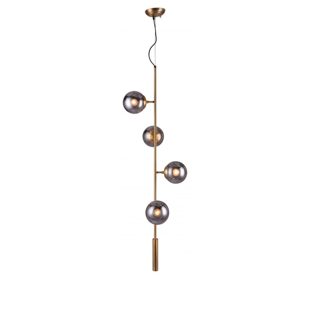 LAMP ZUO ZATARA | Ceiling Light for Living Room | Black Brass | Steel Tinted Glass | Inside Bedroom Waiting Room Decorative Room Home Interior Decorative Lamp Lighting Floor Lamp Modern Lamp Light Kitchen Living Room Bedroom
