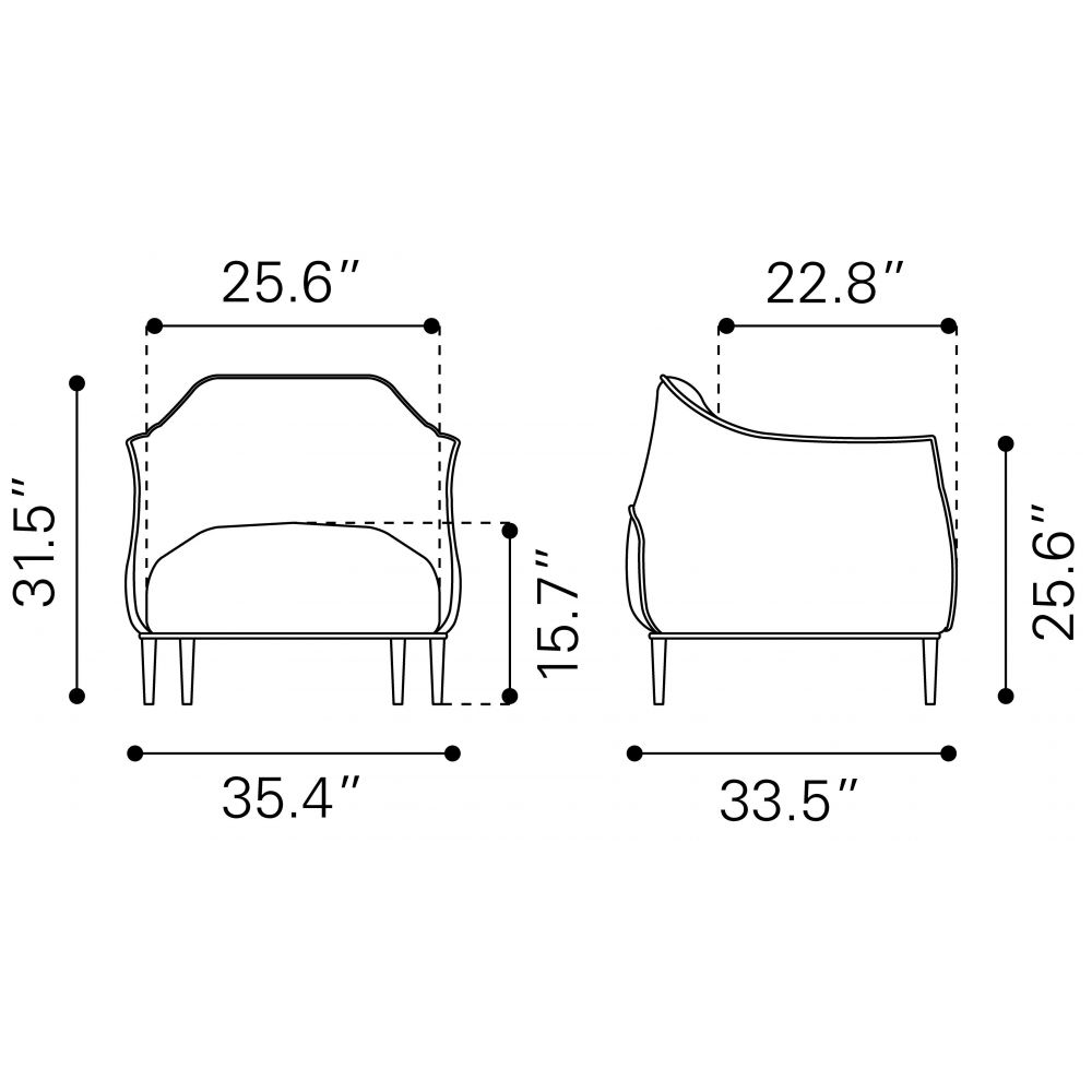 NOGAL BEAT USA JULIAN ACCENT | Sofa for Bedroom Living Room | Coffee Color | Synthetic Leather | Indoor