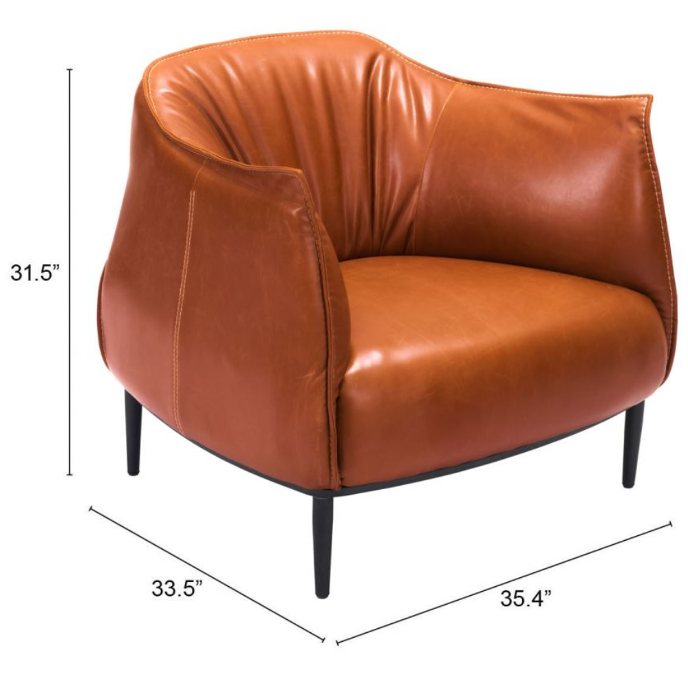 NOGAL BEAT USA JULIAN ACCENT | Sofa for Bedroom Living Room | Coffee Color | Synthetic Leather | Indoor